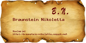 Braunstein Nikoletta névjegykártya