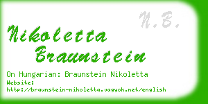 nikoletta braunstein business card